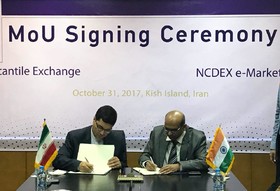 امضای تفاهمنامه همکاری میان بورس کالای ایران و هند