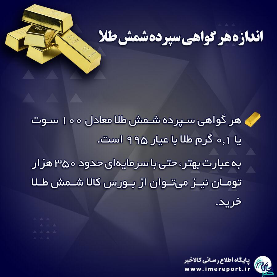 گواهی سپرده شمش طلا ابزاری جذاب برای سرمایه گذاری