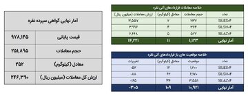 ۲۶۳ کیلوگرم شمش نقره در بورس کالا معامله شد