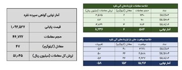 معامله ۵۳ کیلوگرم شمش نقره در بورس کالا
