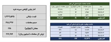 معامله ۲۳۹ کیلوگرم شمش نقره در بورس کالا