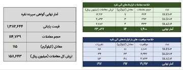 معامله ۱۲۹ کیلوگرم شمش نقره در بورس کالا