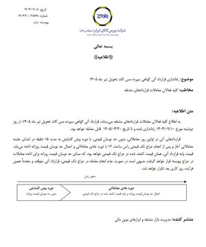 راه اندازی قرارداد آتی گواهی سپرده مس کاتد تحویل تیرماه ۱۴۰۵