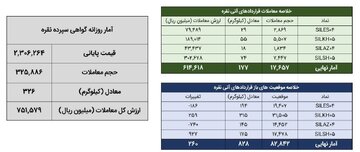 معامله ۵۰۲ کیلوگرم شمش نقره در بورس کالا